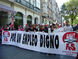 Sindicalistas de la UGT el Primero de Mayo en Valladolid./N.G.M.